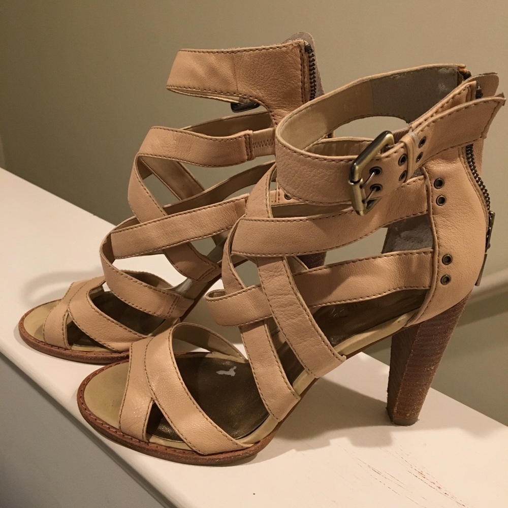 BCBG neutral heeled sandals